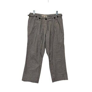 Vanessa Bruno Womens Striped Wide-Leg Button-Fly Pants Size 36 Cotton Blend Blue